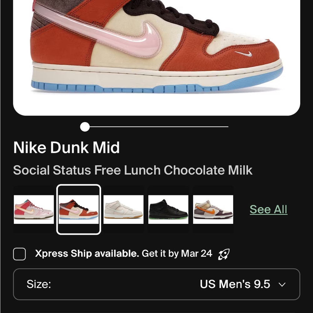 Nike Dunk Mid Kids Sneakers - Red, Cream, and Pink
